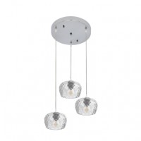 Distribuidor - Lâmpadas Diversas | Lâmpadas Modernas | PLAFON ESTELA 3XE27 CROMO REGX36X36 CM C/TULIPAS CRISTAL TALLADO TRANSPARENTE Ref: 196883020